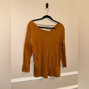 Forever 21 long sleeve cross detailed top